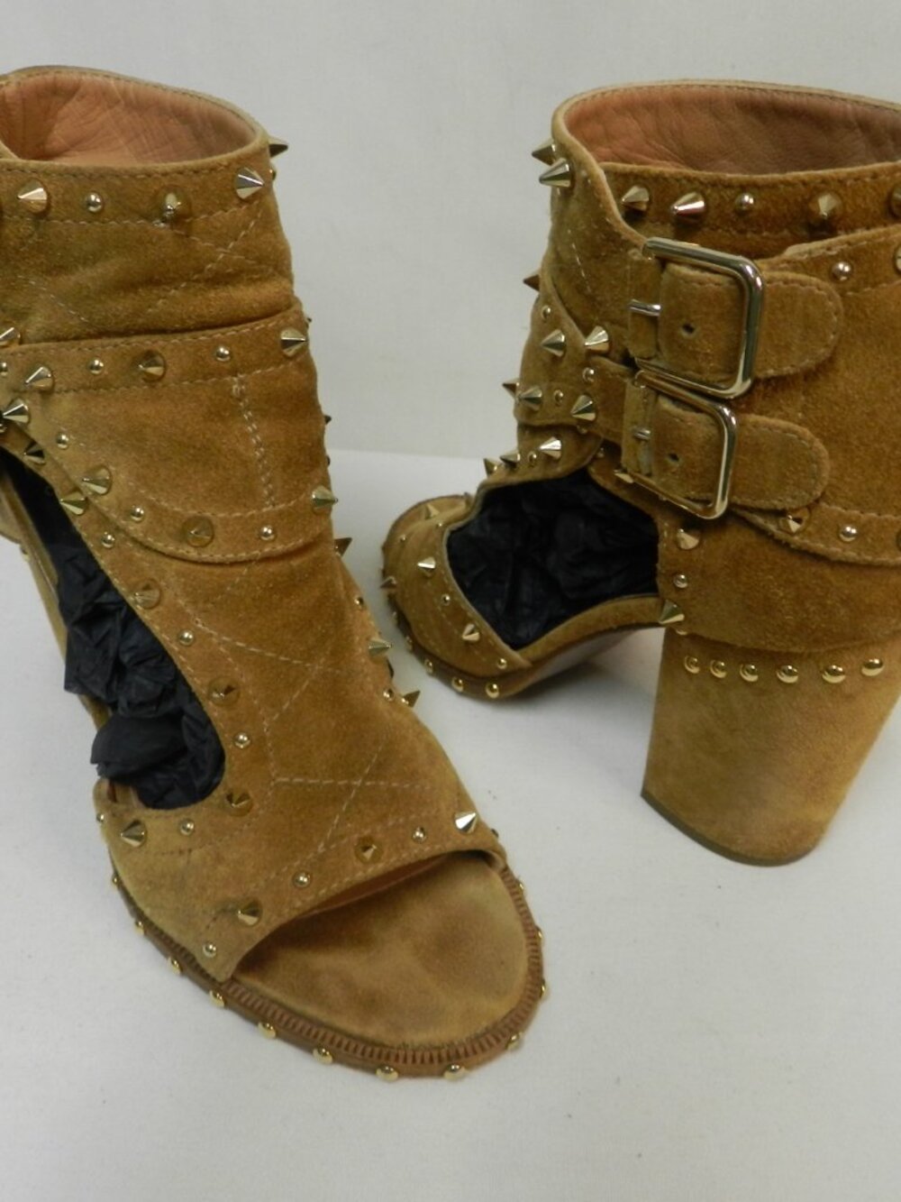 Laurence Dacade Suede Studded cutout pumps boots sandals Italy Size 37.5 US  7.5